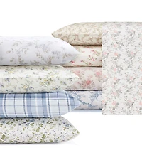 Laura Ashley Fawna Cotton Flannel Floral Pattern Sheet Set