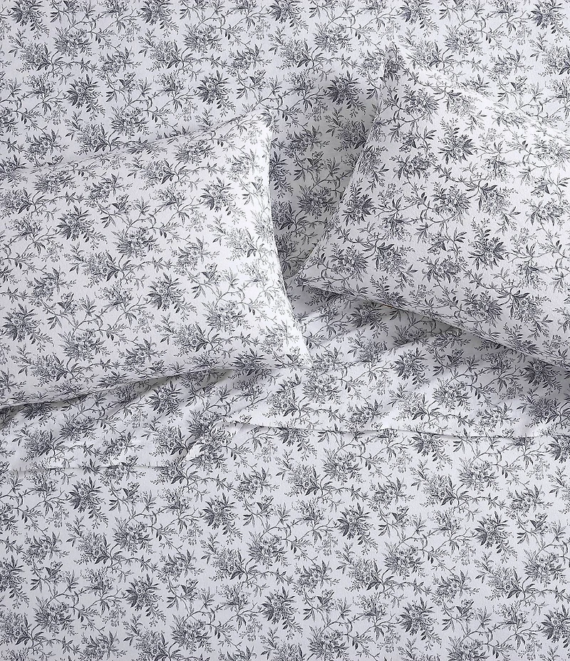 Laura Ashley Faye Toile Printed Cotton Flannel Sheet Set