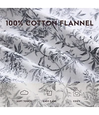 Laura Ashley Faye Toile Printed Cotton Flannel Sheet Set