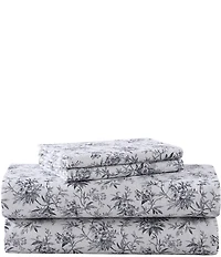 Laura Ashley Faye Toile Printed Cotton Flannel Sheet Set