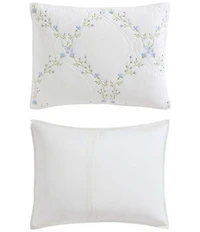 Laura Ashley Floral Embroidery Cotton Reversible Quilt Mini Set