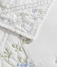 Laura Ashley Floral Embroidery Cotton Reversible Quilt Mini Set