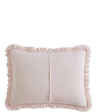 Laura Ashley Hailee Embroidered Dot Pink Ruffled Quilt Mini Set