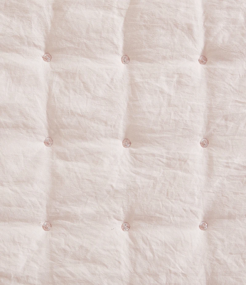 Laura Ashley Hailee Embroidered Dot Pink Ruffled Quilt Mini Set