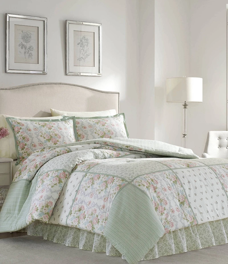 Laura Ashley Harper Floral Patchwork Comforter Set
