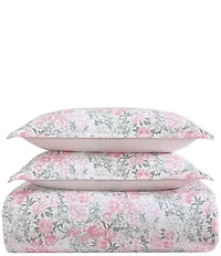 Laura Ashley Heather Garden Cotton Reversible Pink Comforter Mini Set