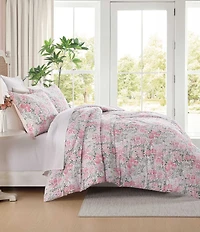 Laura Ashley Heather Garden Cotton Reversible Pink Comforter Mini Set