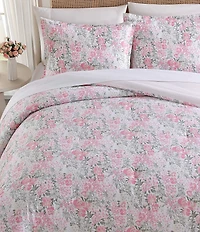 Laura Ashley Heather Garden Cotton Reversible Pink Comforter Mini Set