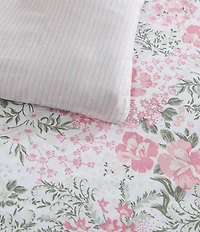 Laura Ashley Heather Garden Cotton Reversible Pink Comforter Mini Set