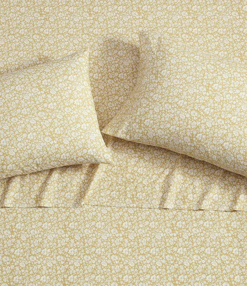 Laura Ashley Heirloom Ditzy Blue Cotton Percale Sheet Set