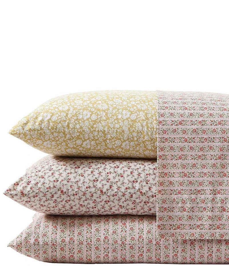 Laura Ashley Heirloom Ditzy Blue Cotton Percale Sheet Set