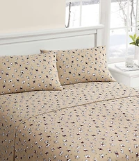 Laura Ashley Holiday Scottie Printed Cotton Flannel Sheet Set