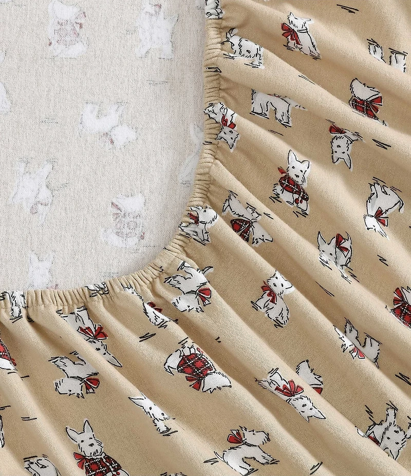 Laura Ashley Holiday Scottie Printed Cotton Flannel Sheet Set