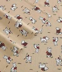 Laura Ashley Holiday Scottie Printed Cotton Flannel Sheet Set