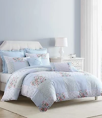 Laura Ashley Hope Patchwork Reversible Duvet Cover and Sham Bonus Set