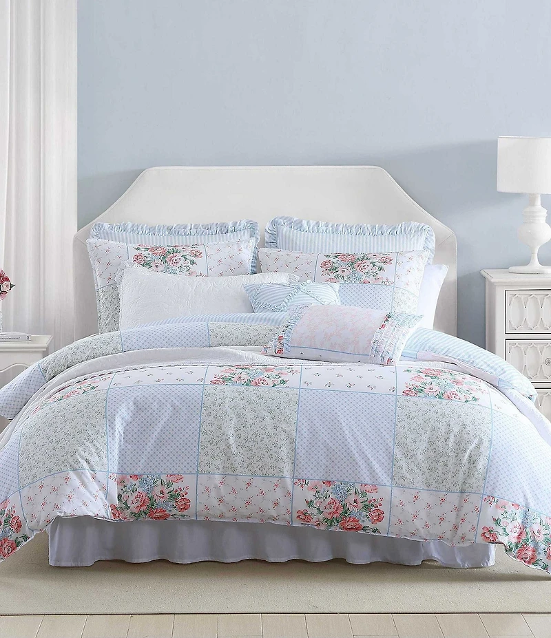 Laura Ashley Hope Patchwork Reversible Duvet Cover and Sham Bonus Set