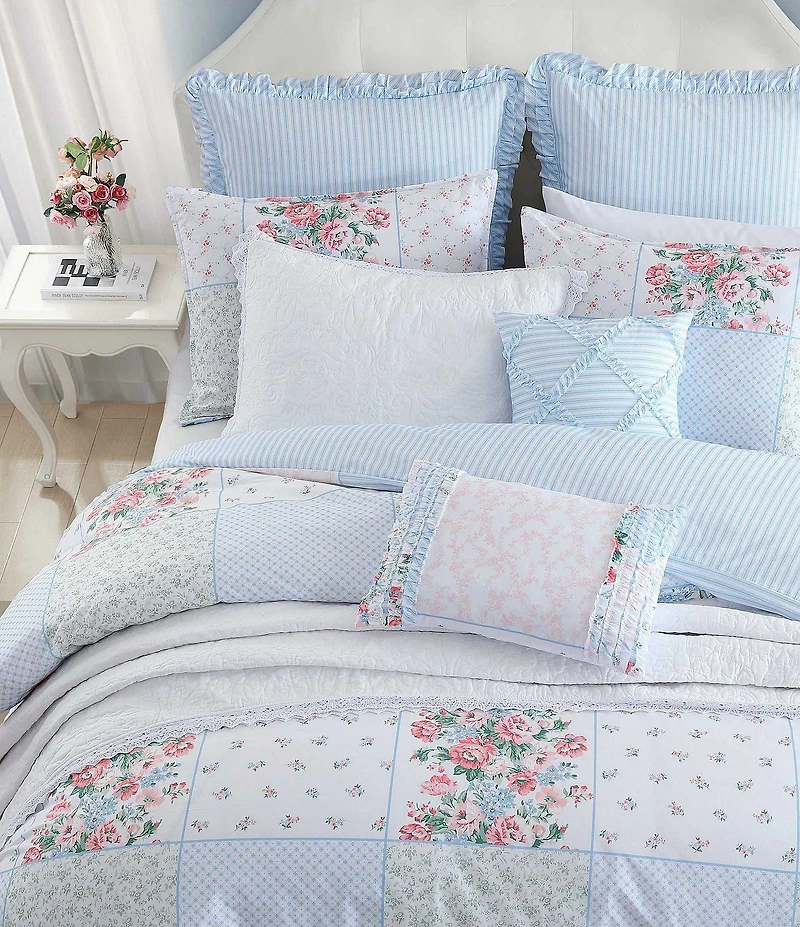 Laura Ashley Hope Patchwork Reversible Duvet Cover and Sham Bonus Set