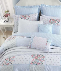 Laura Ashley Hope Patchwork Reversible Duvet Cover and Sham Bonus Set