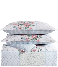 Laura Ashley Hope Patchwork Reversible Duvet Cover and Sham Bonus Set