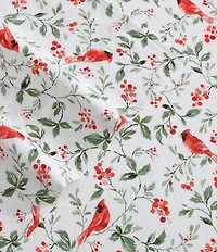 Laura Ashley Jolly Cardinals Printed Cotton Flannel Sheet Set
