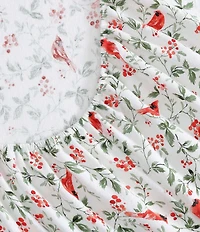 Laura Ashley Jolly Cardinals Printed Cotton Flannel Sheet Set