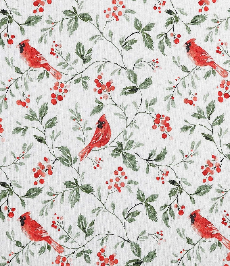 Laura Ashley Jolly Cardinals Printed Cotton Flannel Sheet Set