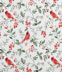 Laura Ashley Jolly Cardinals Printed Cotton Flannel Sheet Set