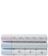 Laura Ashley Kate Floral Printed Cotton Percale Sheet Set