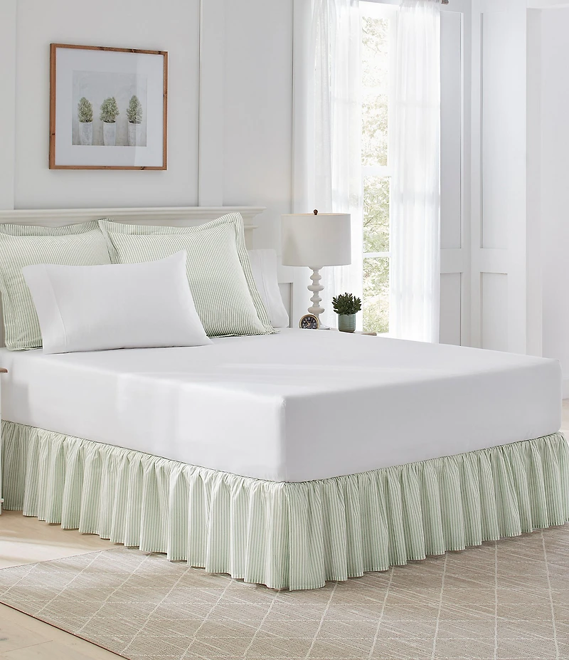 Laura Ashley LA Classics Ticking Stripe Ruffled Bed Skirt