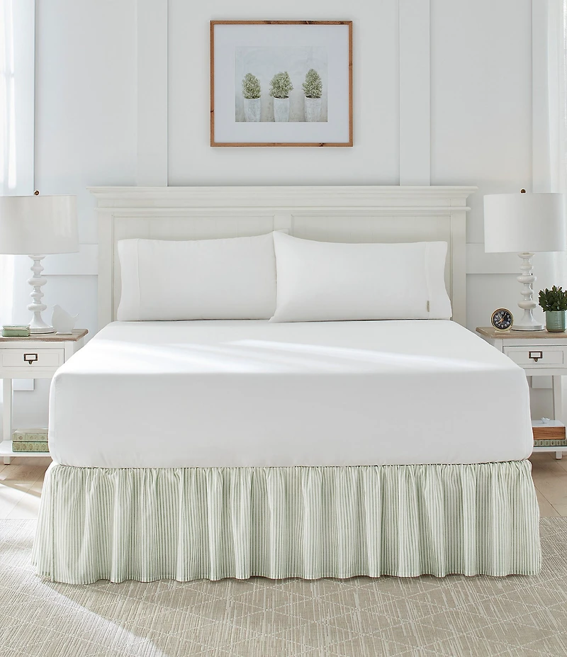 Laura Ashley LA Classics Ticking Stripe Ruffled Bed Skirt