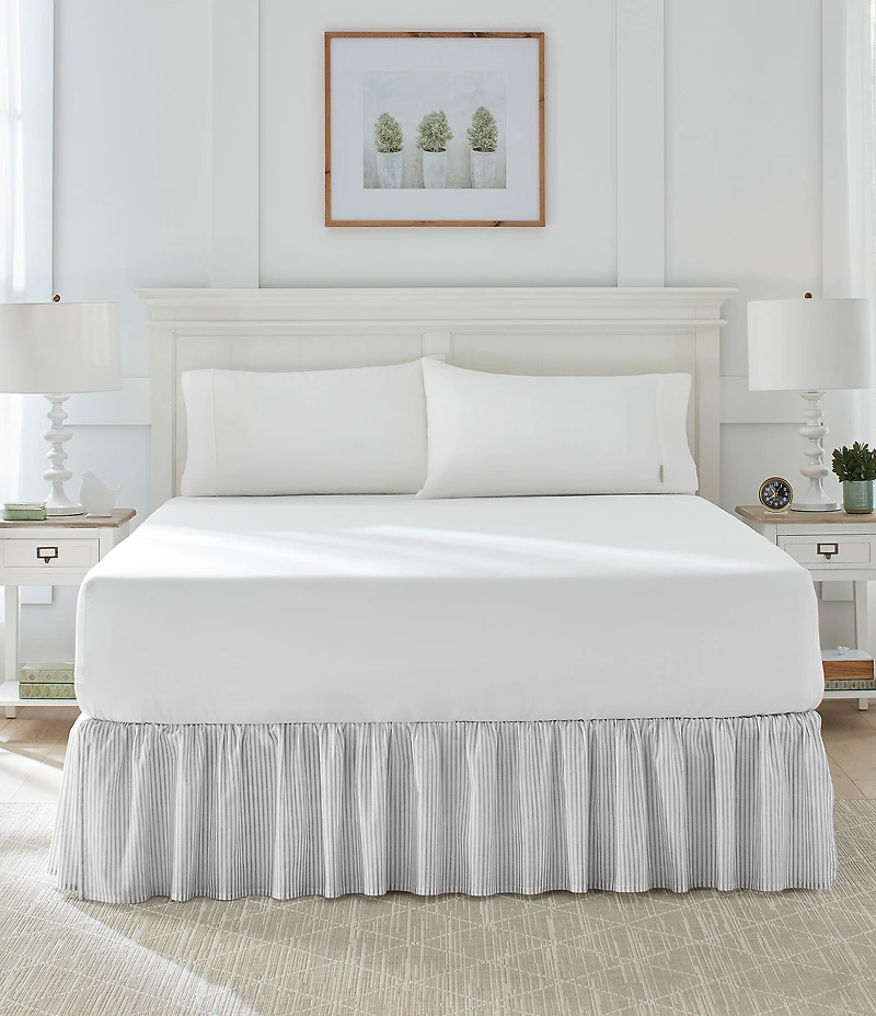 Laura Ashley LA Classics Ticking Stripe Ruffled Bed Skirt