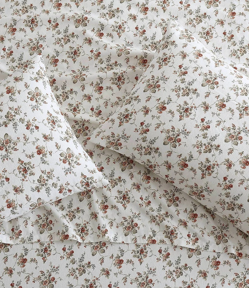 Laura Ashley Le Fleur Cotton Flannel Sheet Set