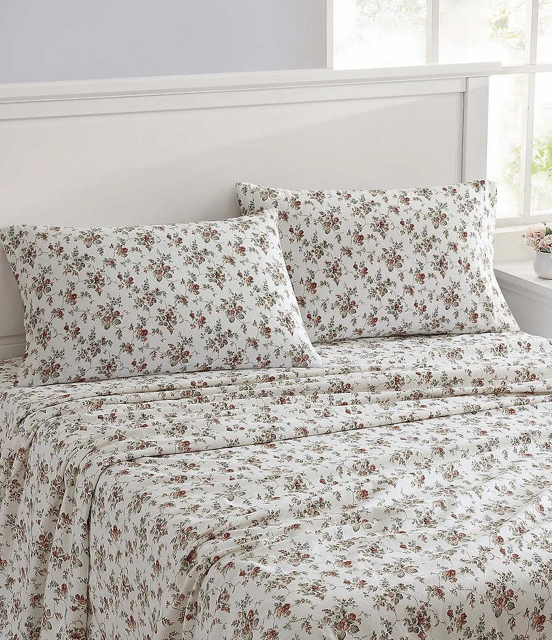 Laura Ashley Le Fleur Cotton Flannel Sheet Set