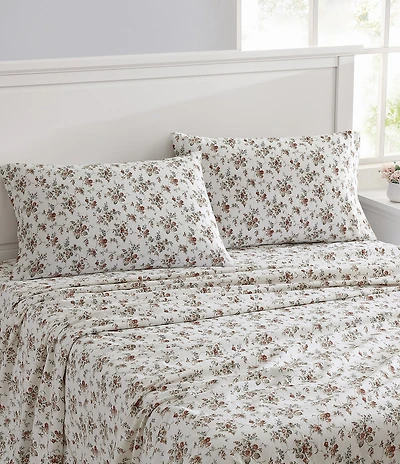 Laura Ashley Le Fleur Cotton Flannel Sheet Set