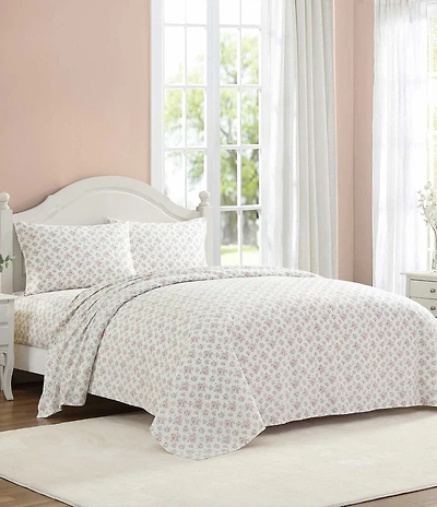 Laura Ashley Leanna Rose Cotton Percale Sheet Set