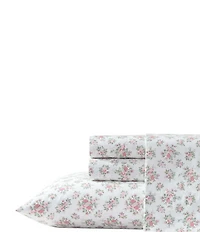 Laura Ashley Leanna Rose Cotton Percale Sheet Set
