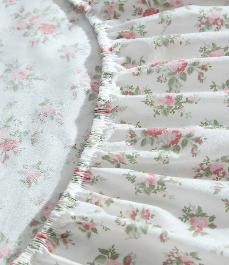 Laura Ashley Leanna Rose Cotton Percale Sheet Set