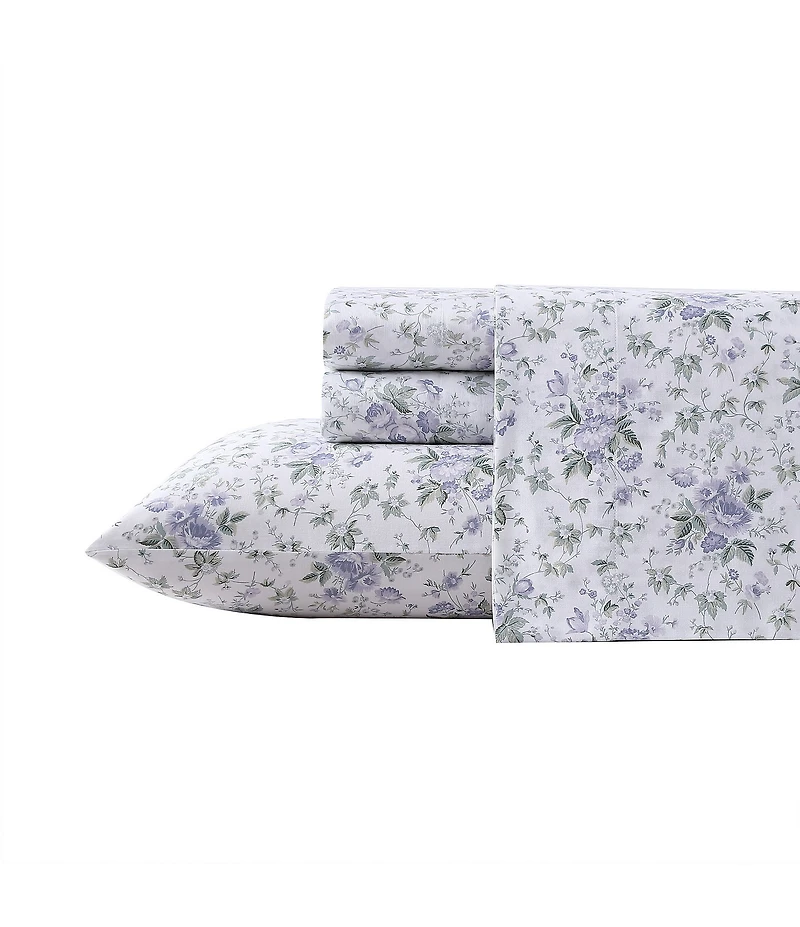 Laura Ashley Lilian Floral Cotton Sateen 4-Piece Sheet Set