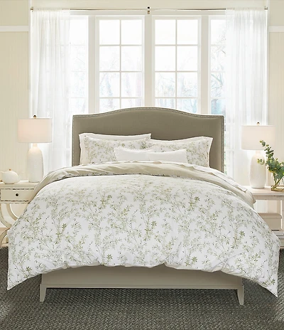 Laura Ashley Lindy Green Leaf Print Duvet Cover Mini Set