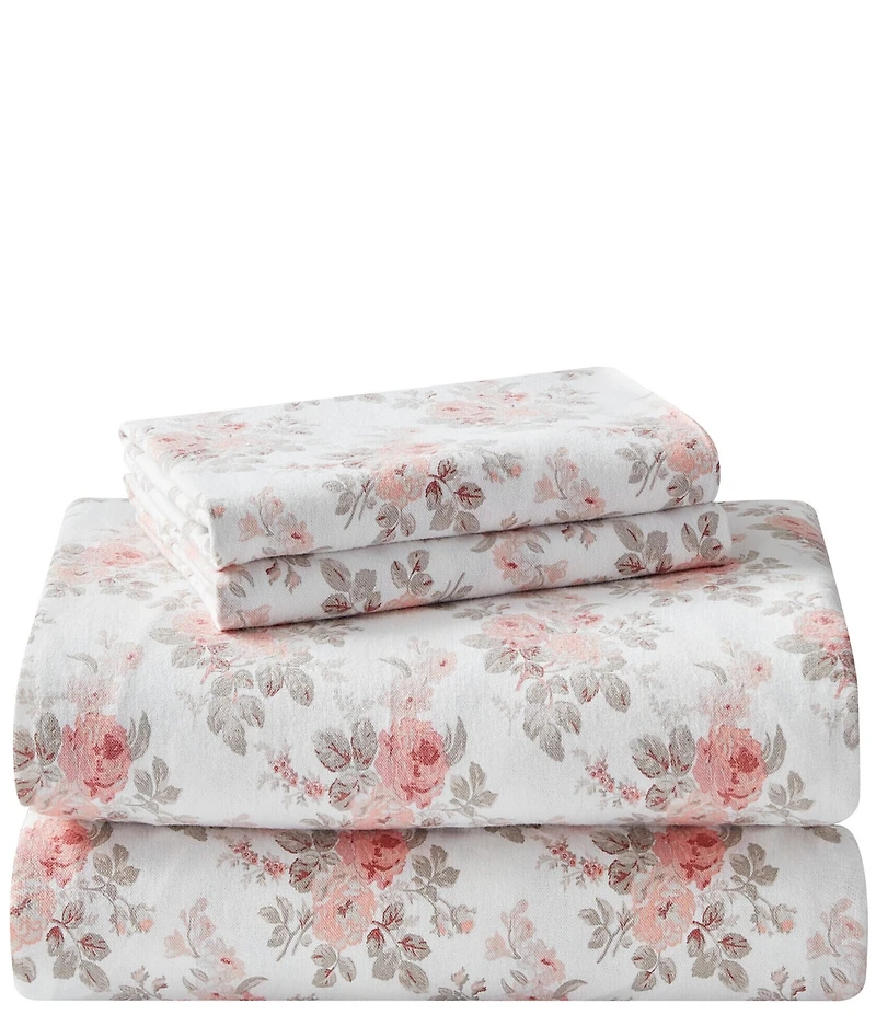 Laura Ashley Lisalee Cotton Flannel Floral Print Sheet Set