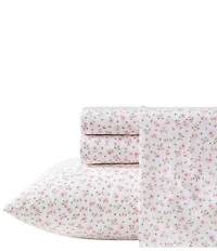 Laura Ashley Little Ditsy Pink Floral Cotton Percale Sheet Set