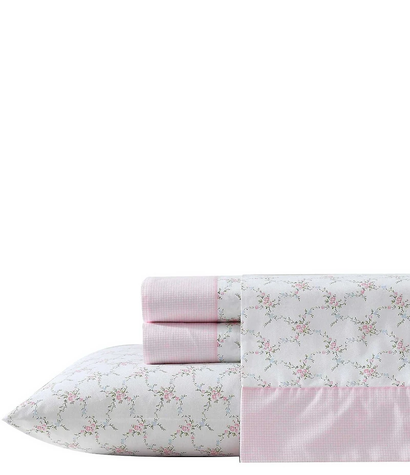 Laura Ashley Lynda Cotton Percale Sheet Set