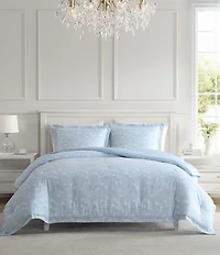 Laura Ashley Magnolia Grove Reversible Cotton Sateen Comforter Mini Set
