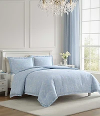 Laura Ashley Magnolia Grove Reversible Cotton Sateen Comforter Mini Set