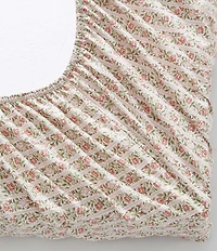 Laura Ashley Marta Floral Stripe Percale Cotton Sheet Set