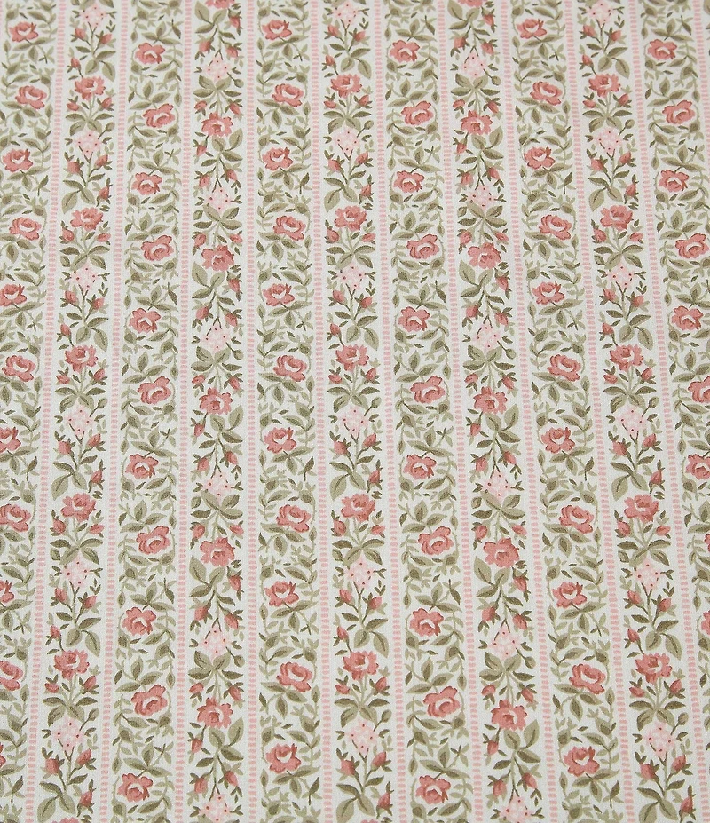 Laura Ashley Marta Floral Stripe Percale Cotton Sheet Set