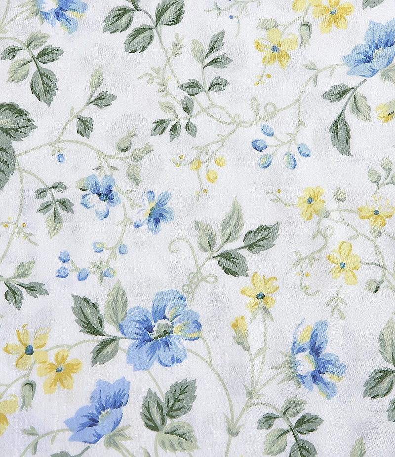 Laura Ashley Meadow Floral Blue 300-Thread Count Cotton Sateen Sheet Set