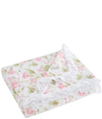 Laura Ashley Morning Gloria Pink Ruffled Edge Throw Blanket