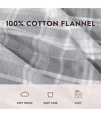 Laura Ashley Mulholland Plaid Blue Flannel Cotton Sheet Set