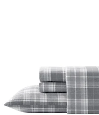 Laura Ashley Mulholland Plaid Blue Flannel Cotton Sheet Set